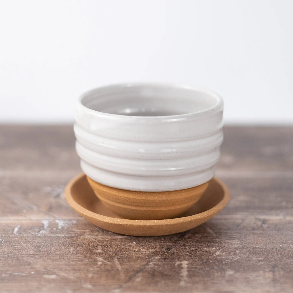 Atticus Hand-Thrown Clay Planter with Saucer Planters