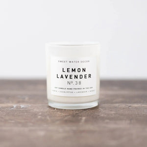 Lemon Lavender | Hand-Poured White Jar Candle Candles